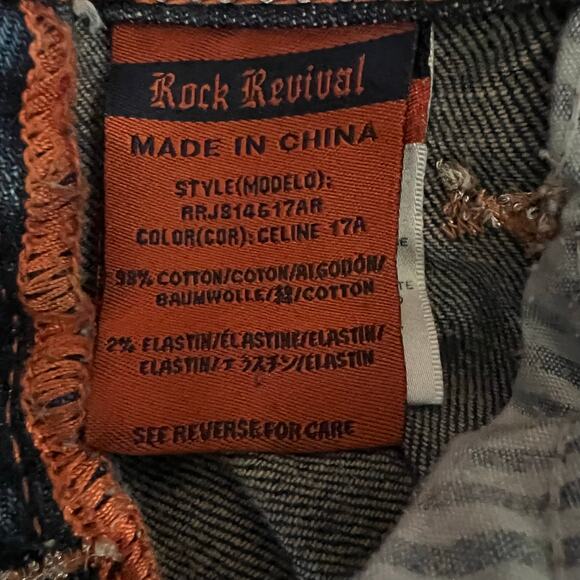 Low Rise Rock Revival Jeans Size 27 Celine Boot Cut Sequin Studded - Picture 11 of 11